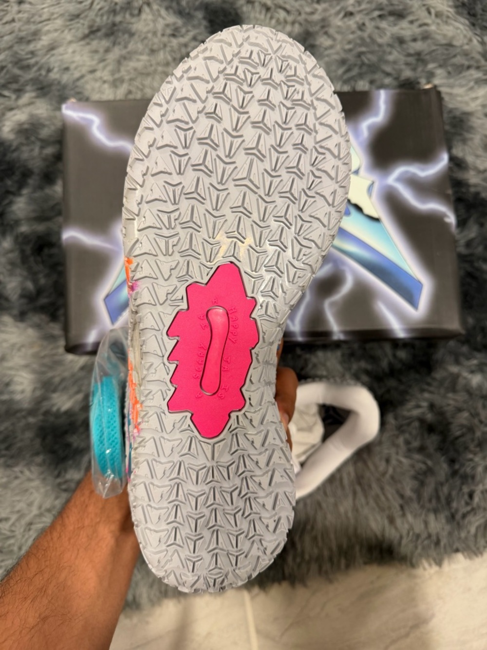 Nike White Sneakers with Pink Swoosh and Bright Orange 'A' Accent - Picture 8 of 13